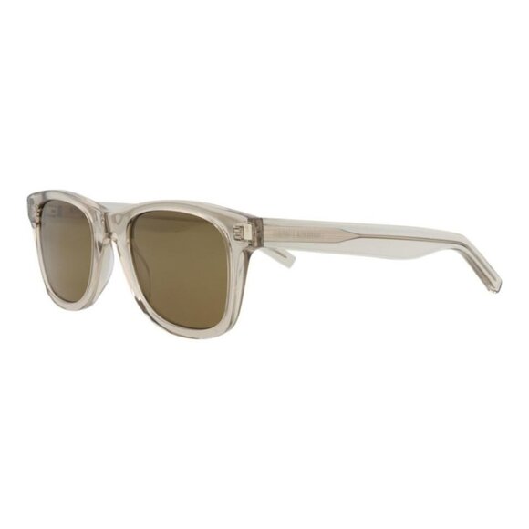 Saint Laurent Unisex Square/Rectangle Beige Beige Brown Fashion Designer Eyewear - Picture 2 of 4
